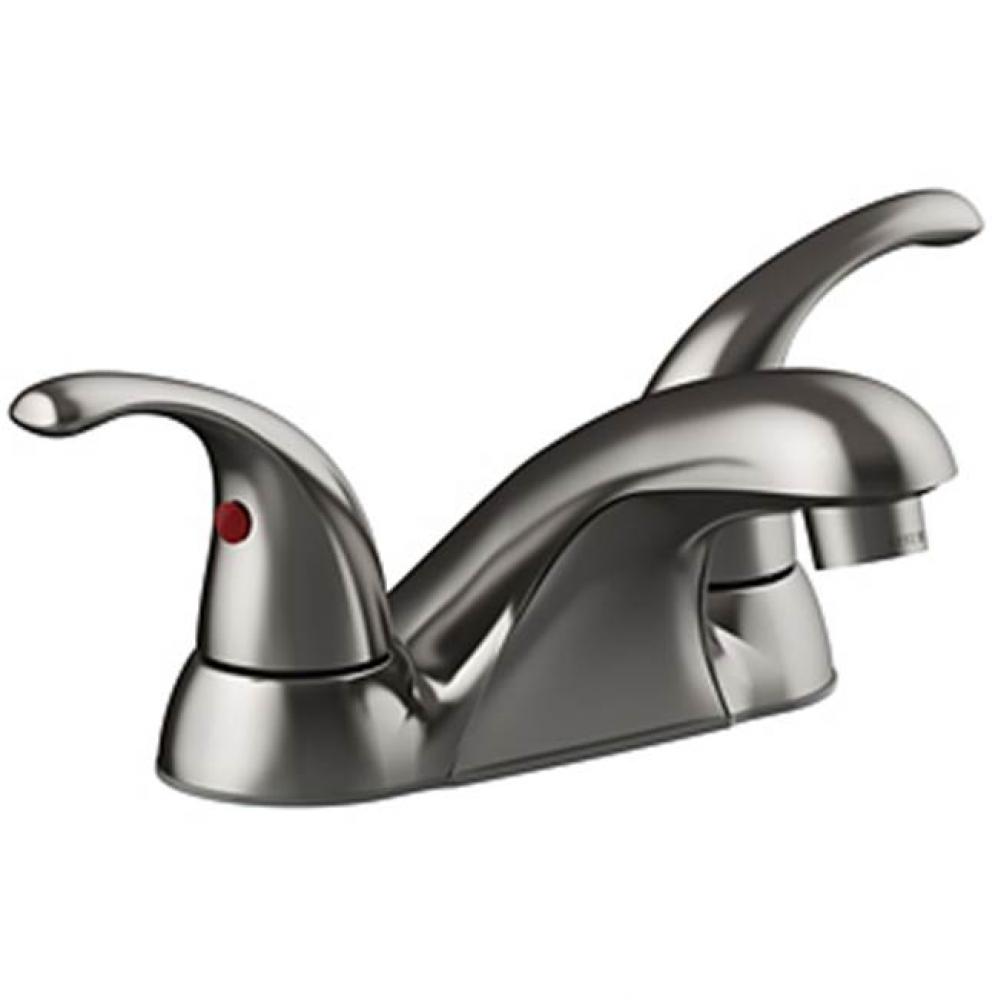 Two Handle 4'' Centerset Lavatory Faucet, Quick Mount Installation, 50/50 Push Pop-Up, C