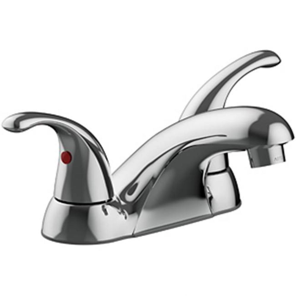 Two Handle 4'' Centerset Lavatory Faucet, Quick Mount Installation, 50/50 Push Pop-Up, C