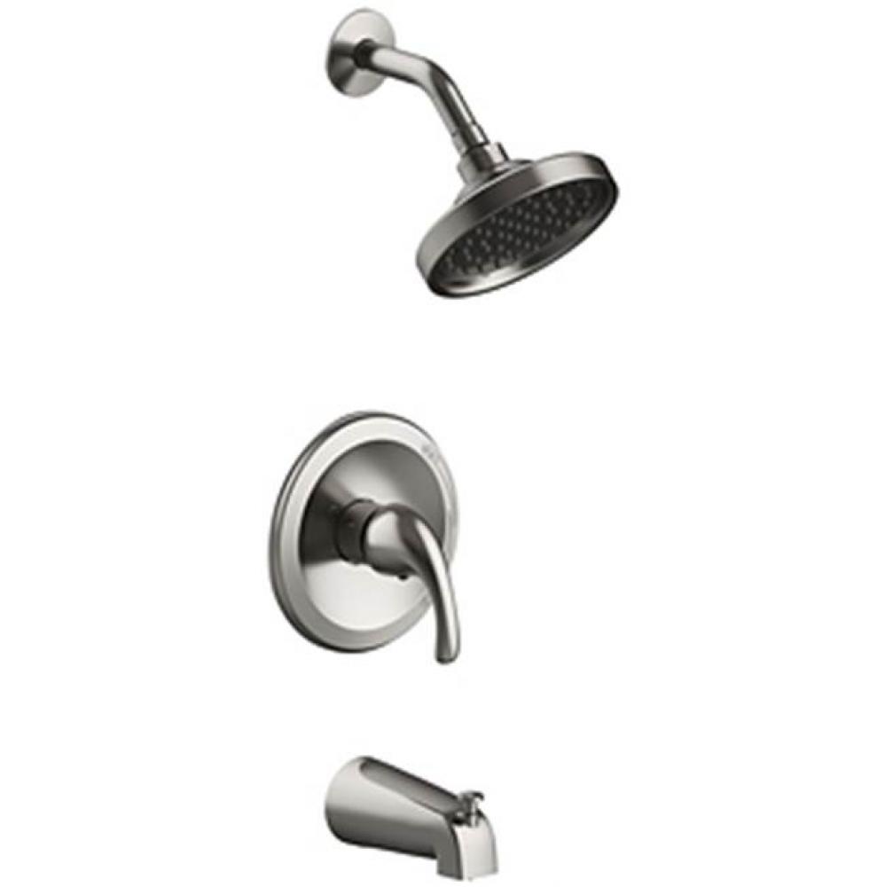 Single Handle Tub and Shower Trim Only, 6'' Showerhead, Metal Slip On Tub Spout, Job Pac