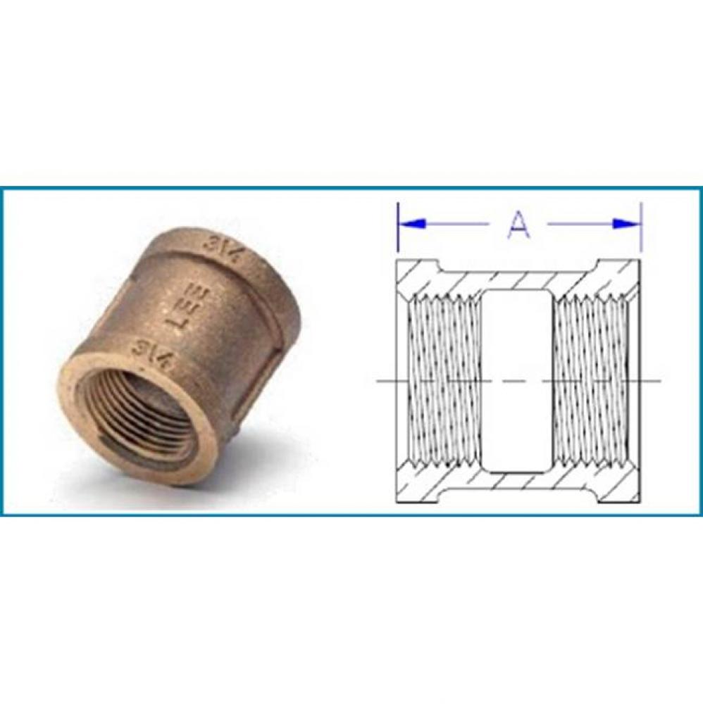 1-1/4'' Lead Free Domestic Brass Coupling