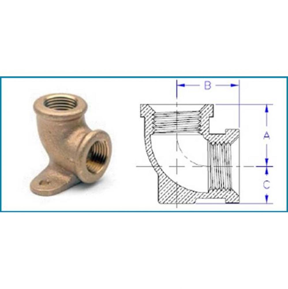 3/8'' Brass Drop Ear Elbow