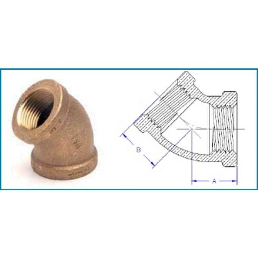 1-1/4'' Brass 45 Elbow