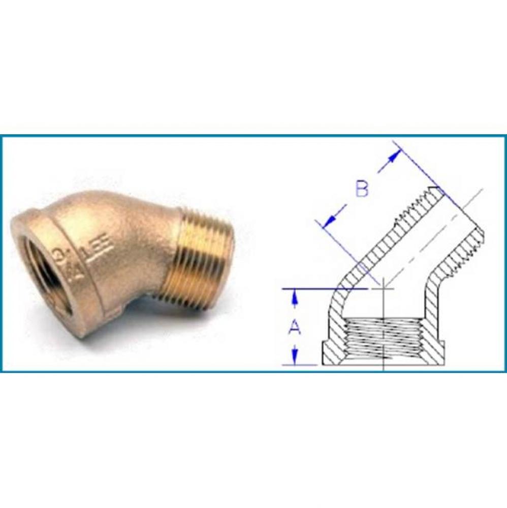 1'' Brass Street Elbow 45