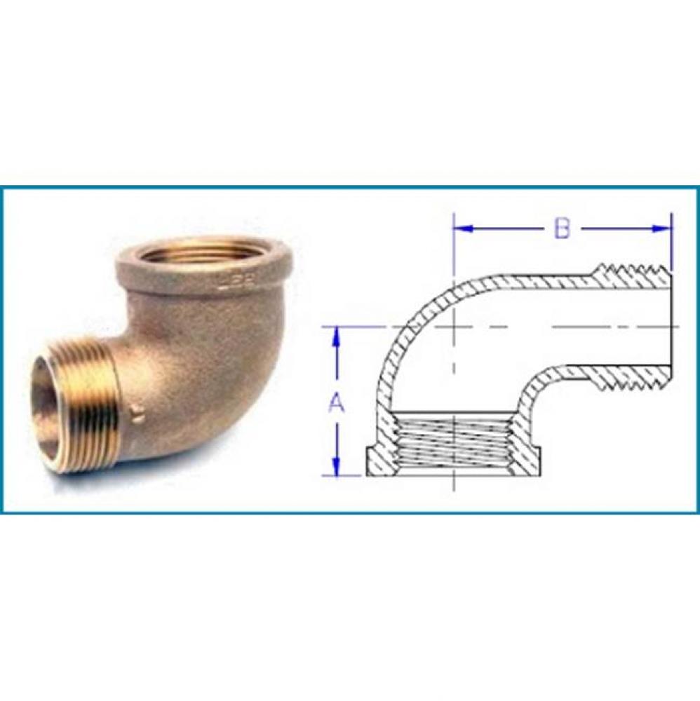 Lead Free 2'' Brass Street Elbow 90