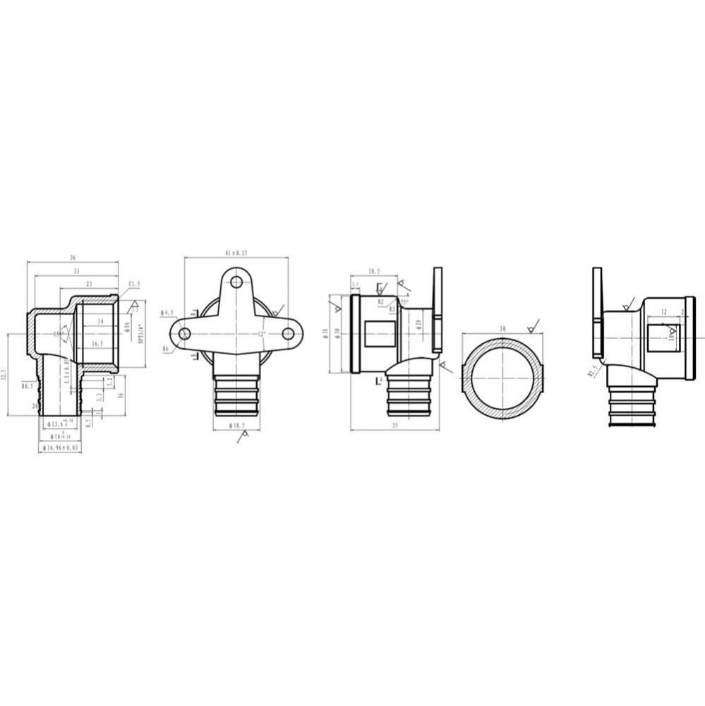 3/4'' Lead Free Pex X 3/4'' Fpt Drop