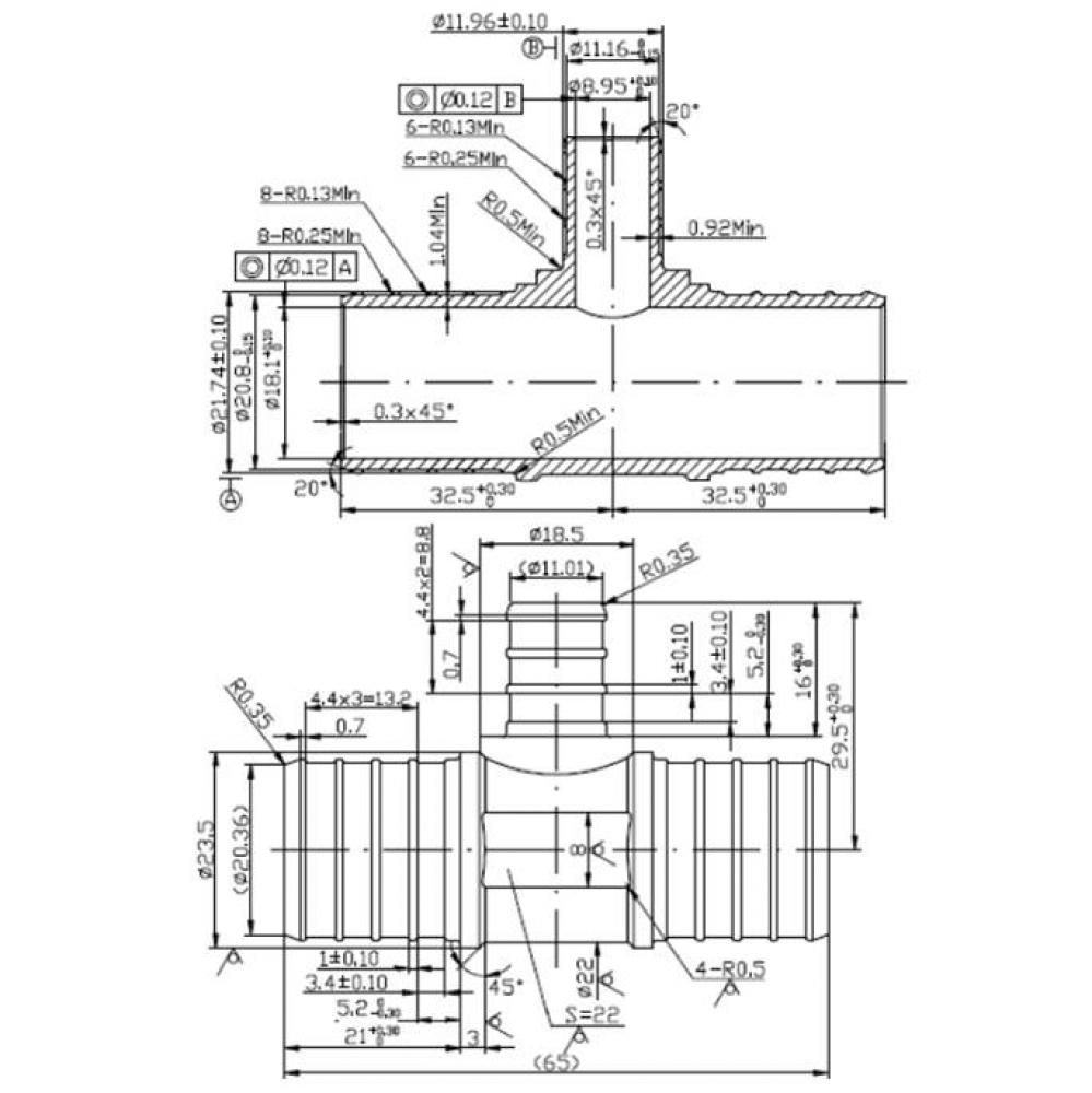 1'' Barb X 1'' Barb X 1/2'' Barb