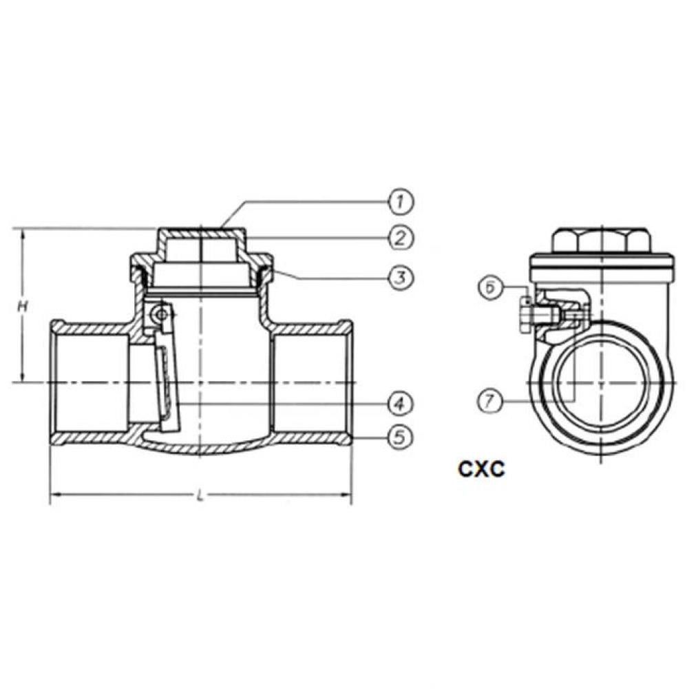 4'' C-C SWING CHECK NOT FOR POTABLE WATER