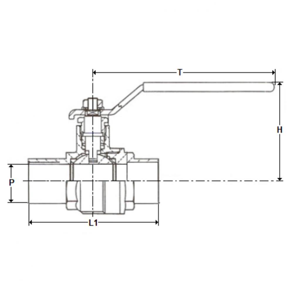 1-1/2'' Cxc Ball Valve Fp 600Wog