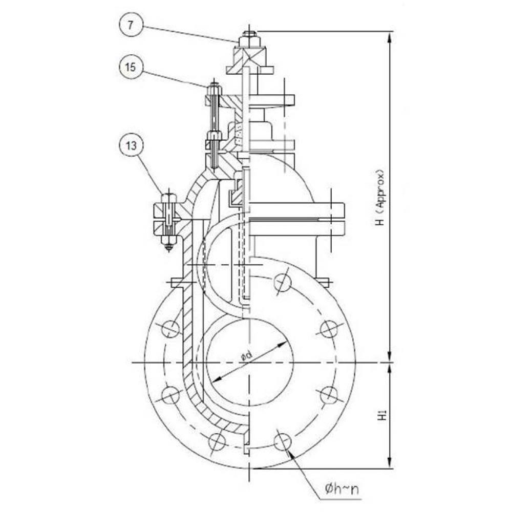 2'' Flanged Ci G/V Ibbm - Nrs