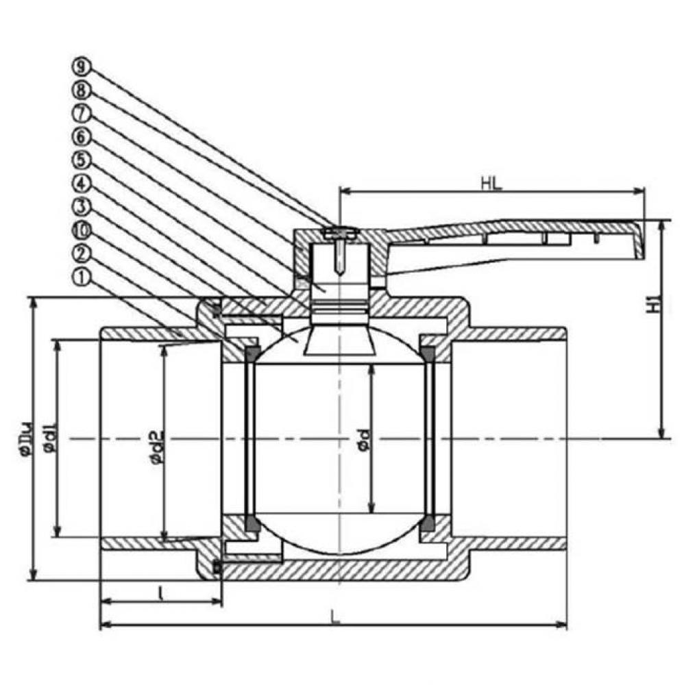 3'' Pvc Ball Valve-Slip