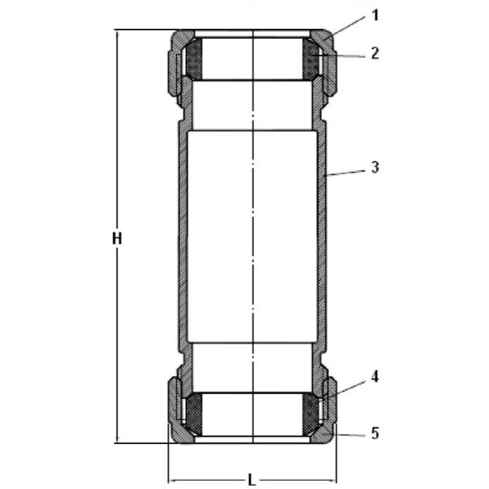 Lead Free 2'' Brass Comp Cplg Long
