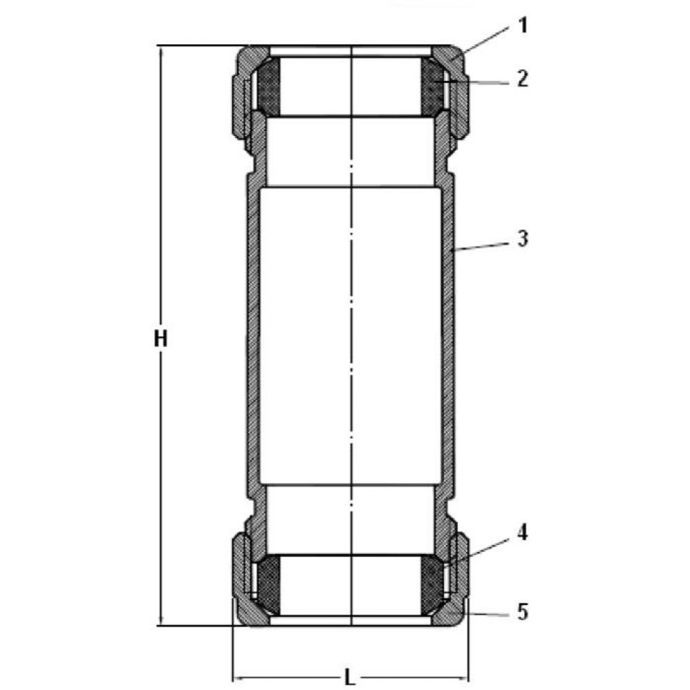 Lead Free 2'' Brass Comp Cplg C-C