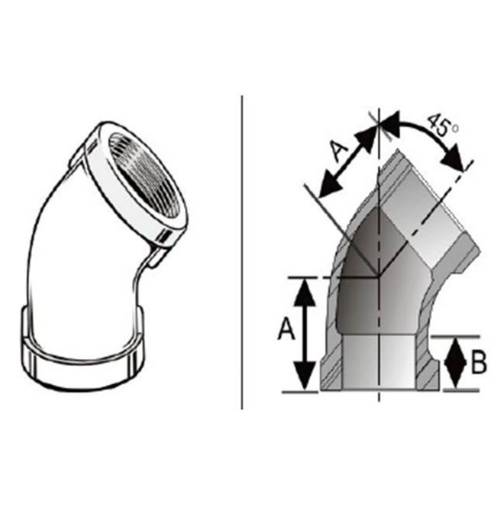 1/2 Chrome Plated Brass 45 Elbow