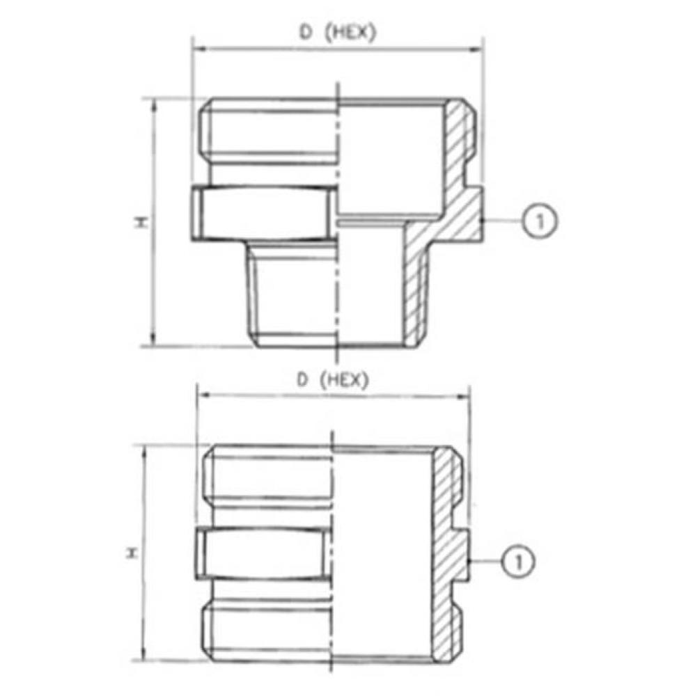 Lf 2-1/2'' Mnst X 2-1/2'' Hydrant Adapter