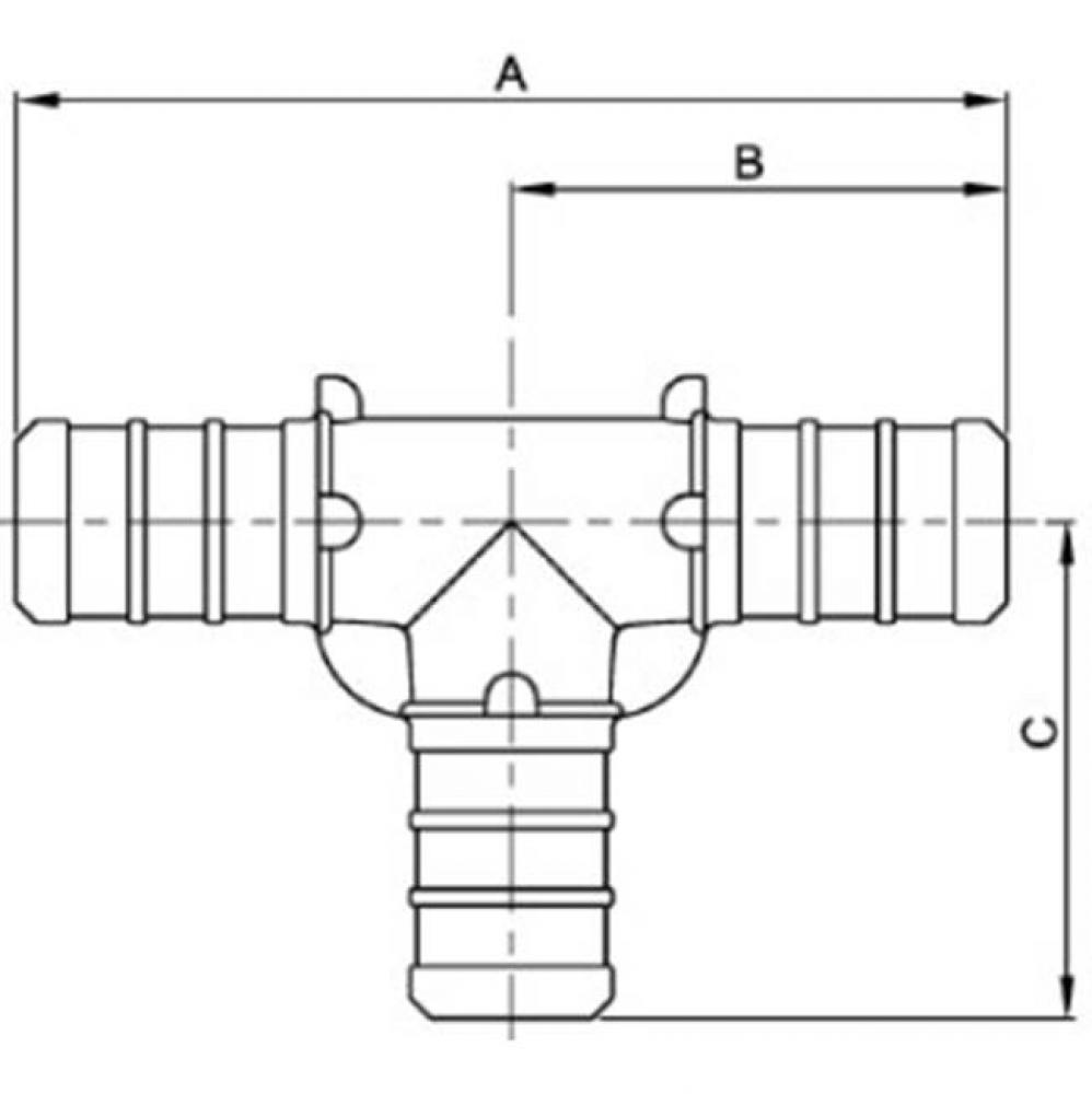1/2'' PEX TEE POLY PEX