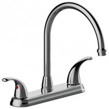 Matco Norca LV-250C - Two Handle High Arc Kitchen Faucet, Three Hole Mount, Quick Mount Installation, Ceramic Cartridges