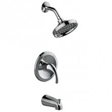 Matco Norca LV-730CJP - Single Handle Tub and Shower Trim Only, 6'' Showerhead, Metal Slip On Tub Spout, Job Pac