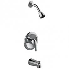 Matco Norca LV-735CJP - Single Handle Tub and Shower Trim Only, Core Showerhead, Metal Slip On Tub Spout, Job Pack, 1.8 Gp