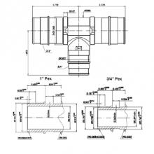 Matco Norca PXCERT050504LF - 1'' X 1'' X 3/4'' Lead Free Pex F1960