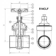 Matco Norca 514C07LF - Lead Free 1-1/2'' Gate Valve C-C