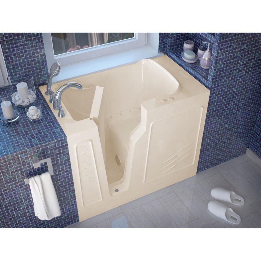 MediTub Walk-In 26 x 46 Left Drain Biscuit Air Jetted Walk-In Bathtub