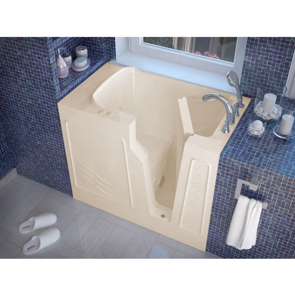 MediTub Walk-In 26 x 46 Right Drain Biscuit Whirlpool Jetted Walk-In Bathtub