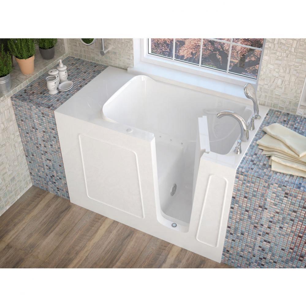 MediTub Walk-In 26 x 53 Right Drain White Air Jetted Walk-In Bathtub