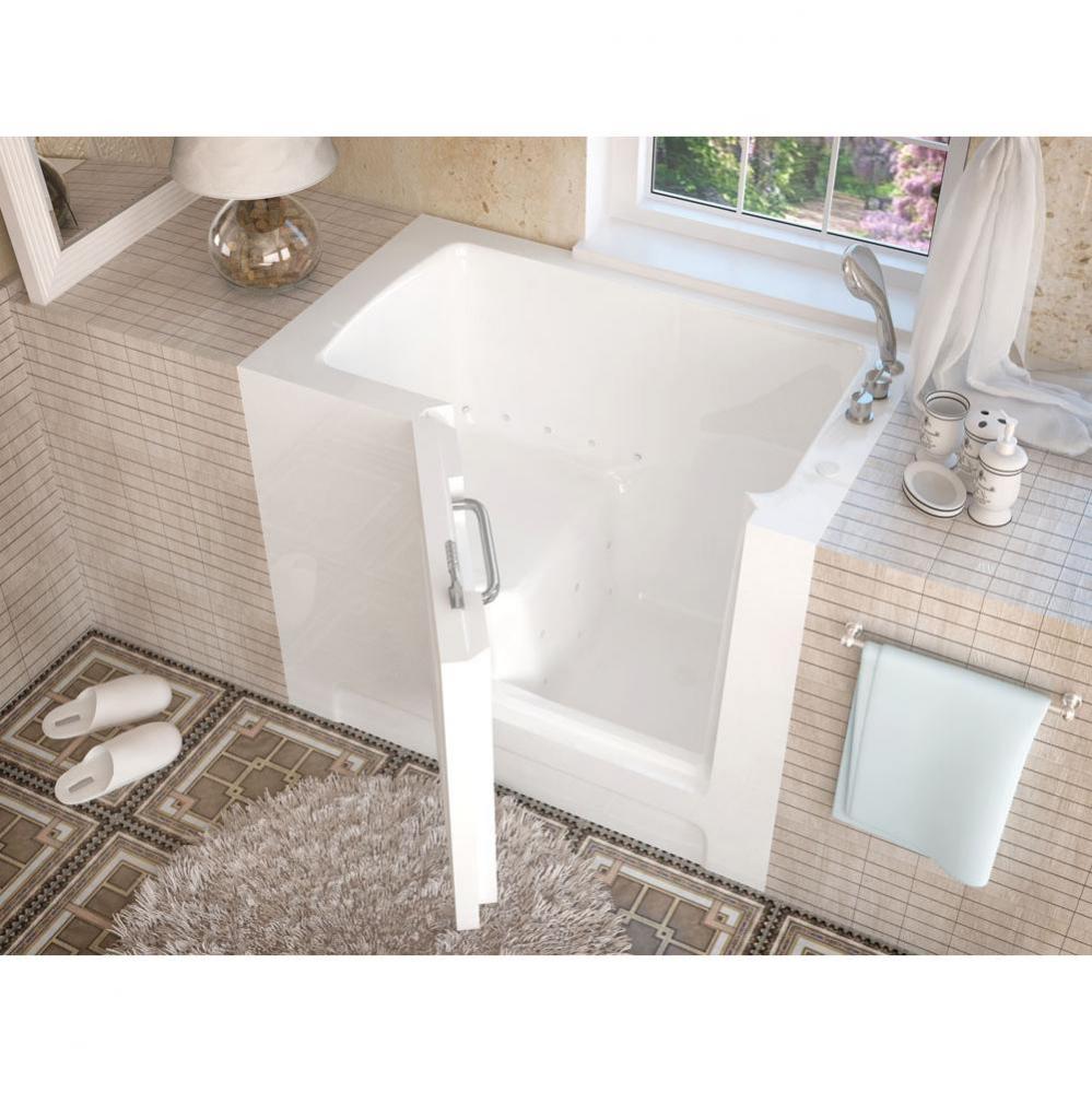 MediTub Walk-In 27 x 47 Right Drain White Air Jetted Walk-In Bathtub