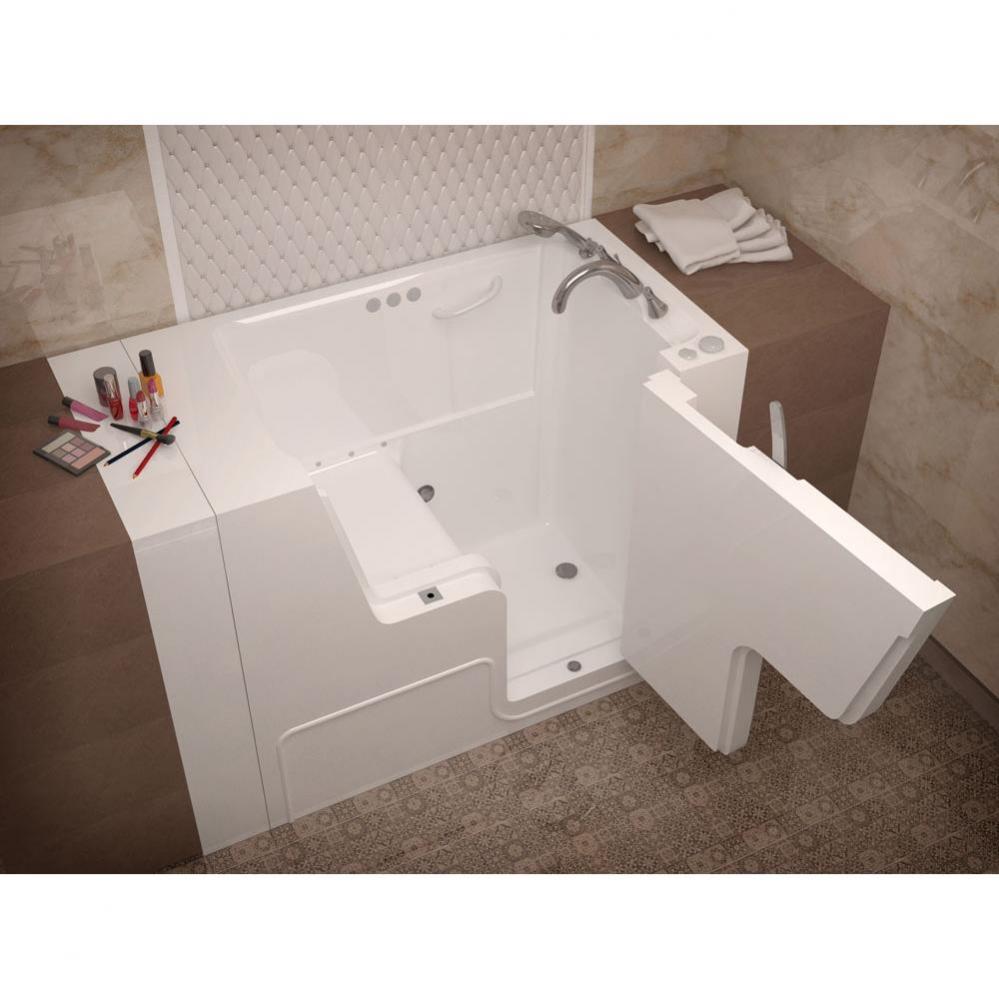 MediTub Wheel Chair Accessible 29 x 53 Right Drain White Whirlpool and Air Jetted Wheelchair Acces