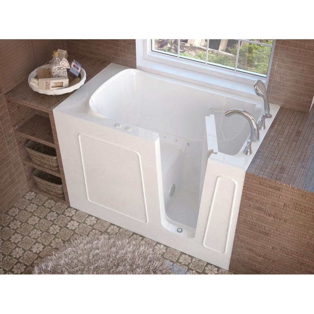 MediTub Walk-In 30 x 53 Right Drain White Air Jetted Walk-In Bathtub