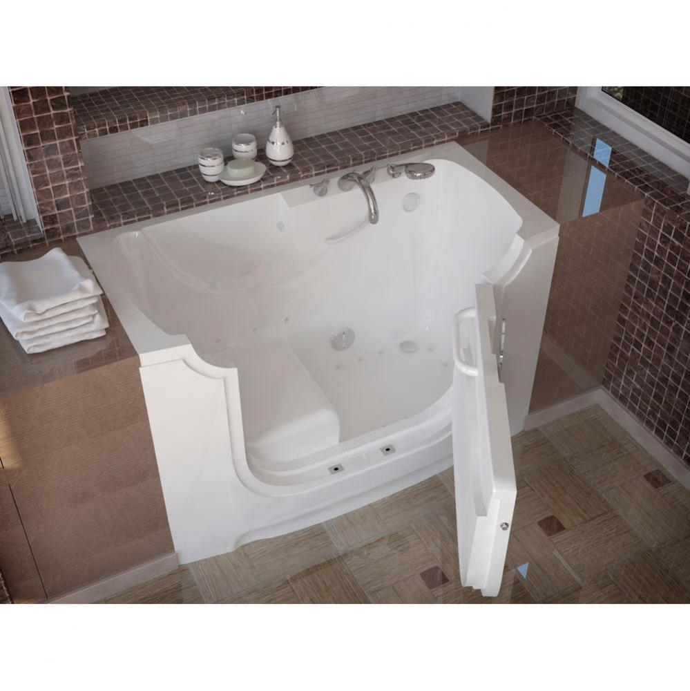 MediTub Wheel Chair Accessible 30 x 60 Right Drain White Air Jetted Wheelchair Accessible Bathtub
