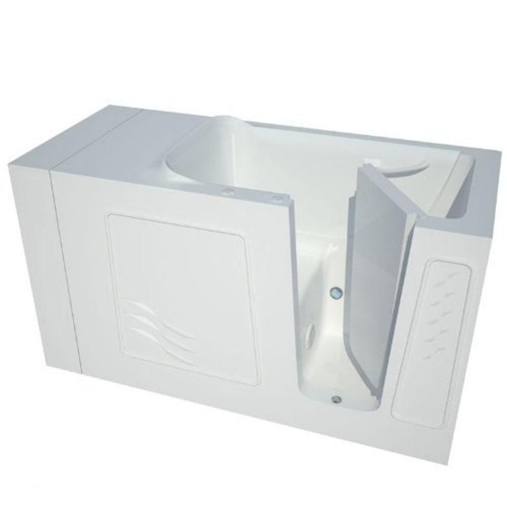 MediTub Walk-In 30 x 60 Right Drain White Soaking Walk-In Bathtub