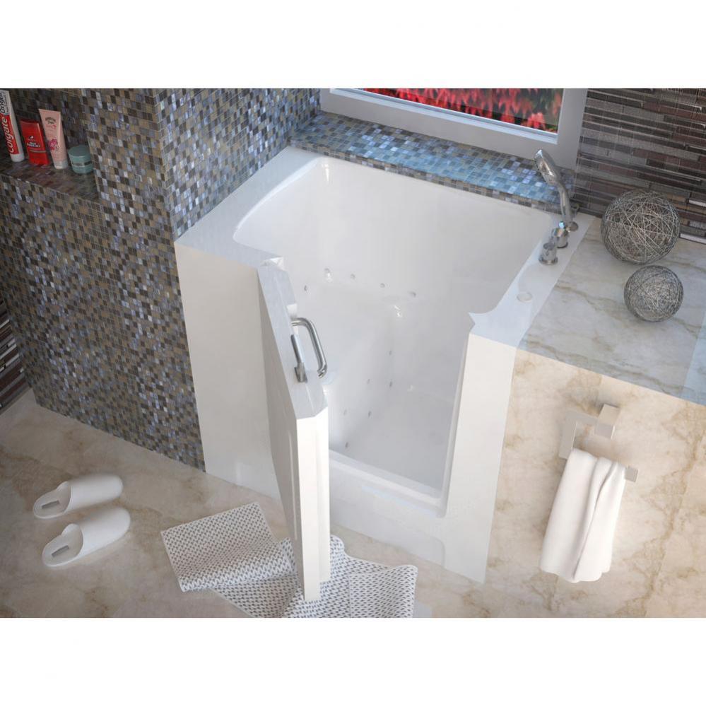 MediTub Walk-In 31 x 40 Right Drain White Air Jetted Walk-In Bathtub