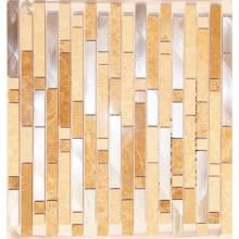 Merola Tile GVEMBMIXDST - G-307 Vetro Marmi Stone&Steel Stggrd Brk