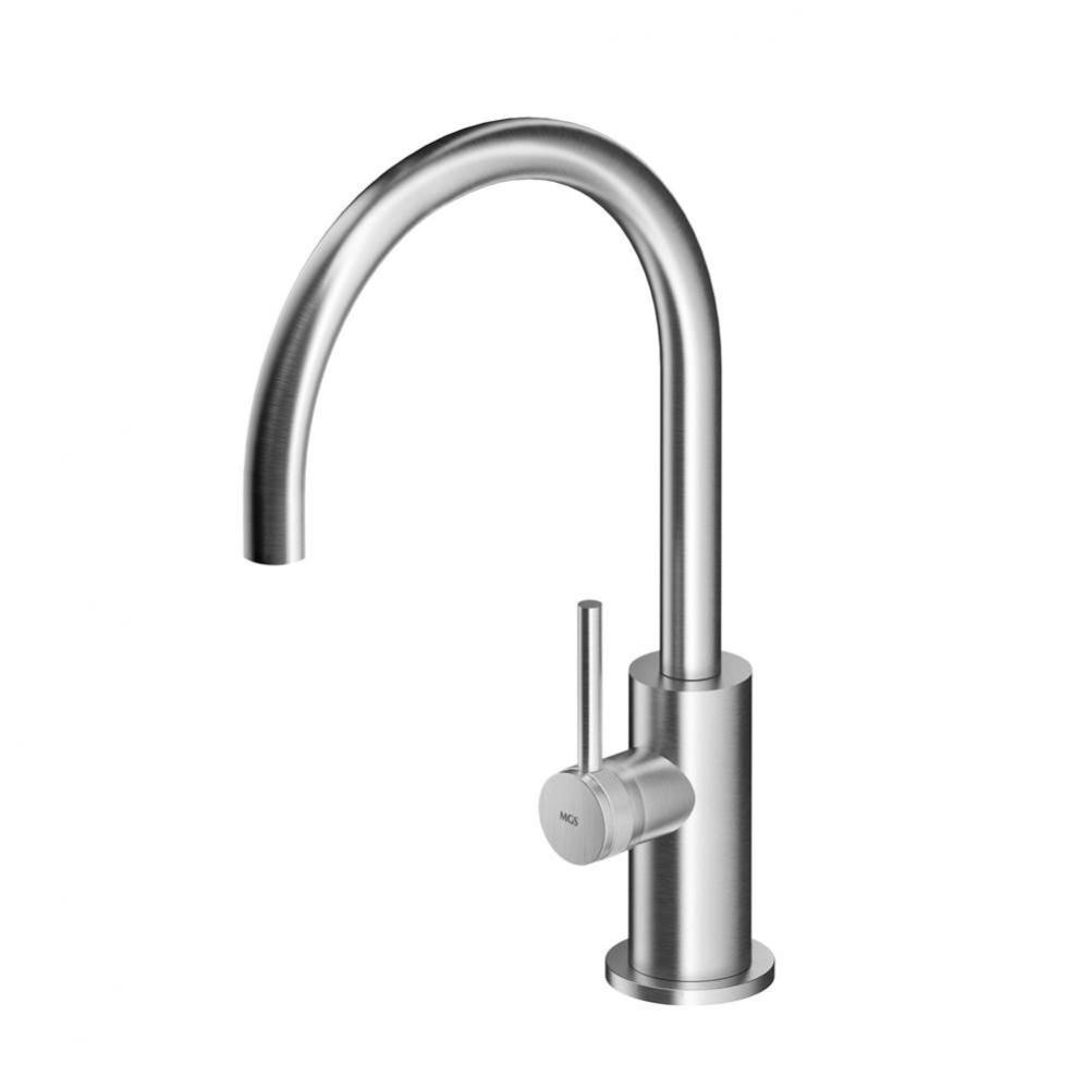 Single lever mixer - Rotating Spout - no waste - Polished Knurled handle