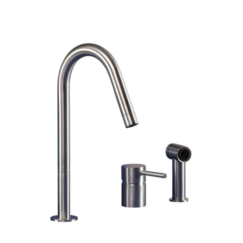 2 hole mixer with side-spray - Matte