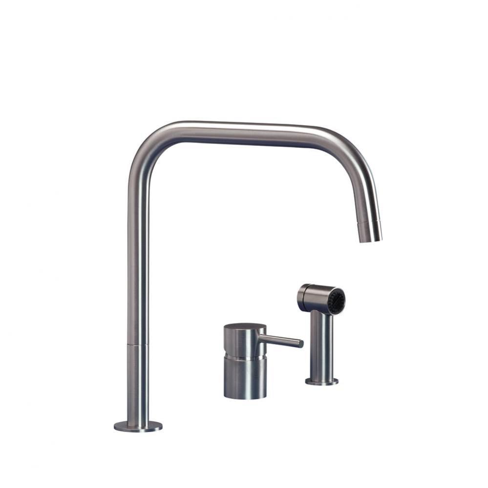 2 hole mixer with side-spray - Matte