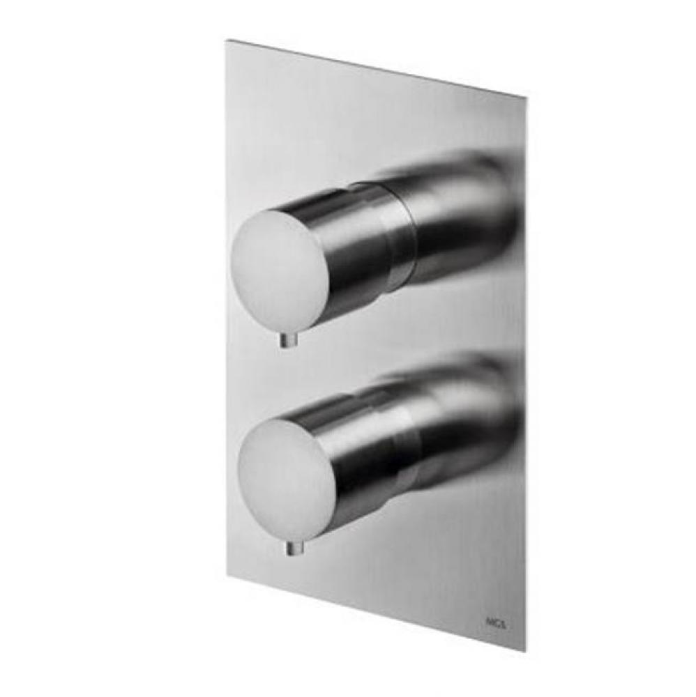 Built-in Thermostatic Shower Mixer - 2 knobs: temperature + 3 way diverter - Matte