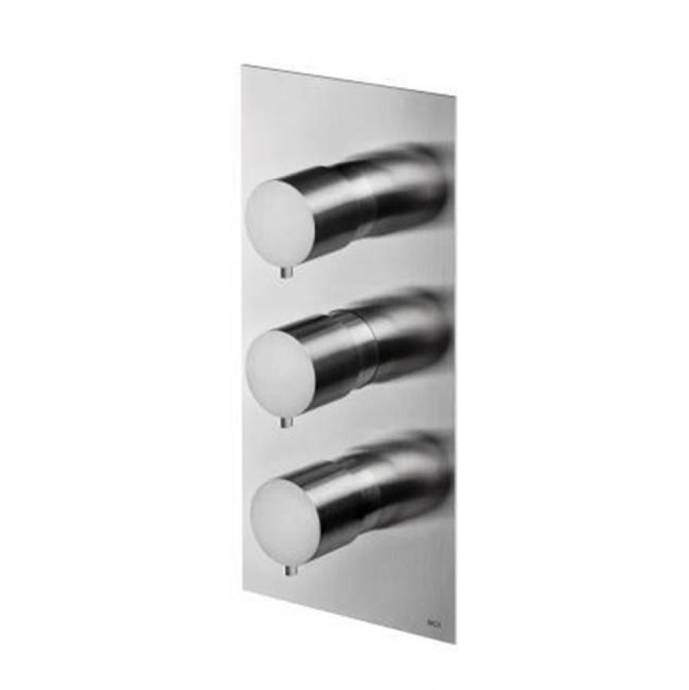 Built-in Thermostatic shower mixer - 3 knobs: temperature, 2 x 2 way diverter - Matte Titanium