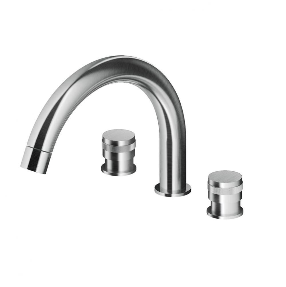 3 hole tub filler 3/4'' valves - deck mounted - Polished