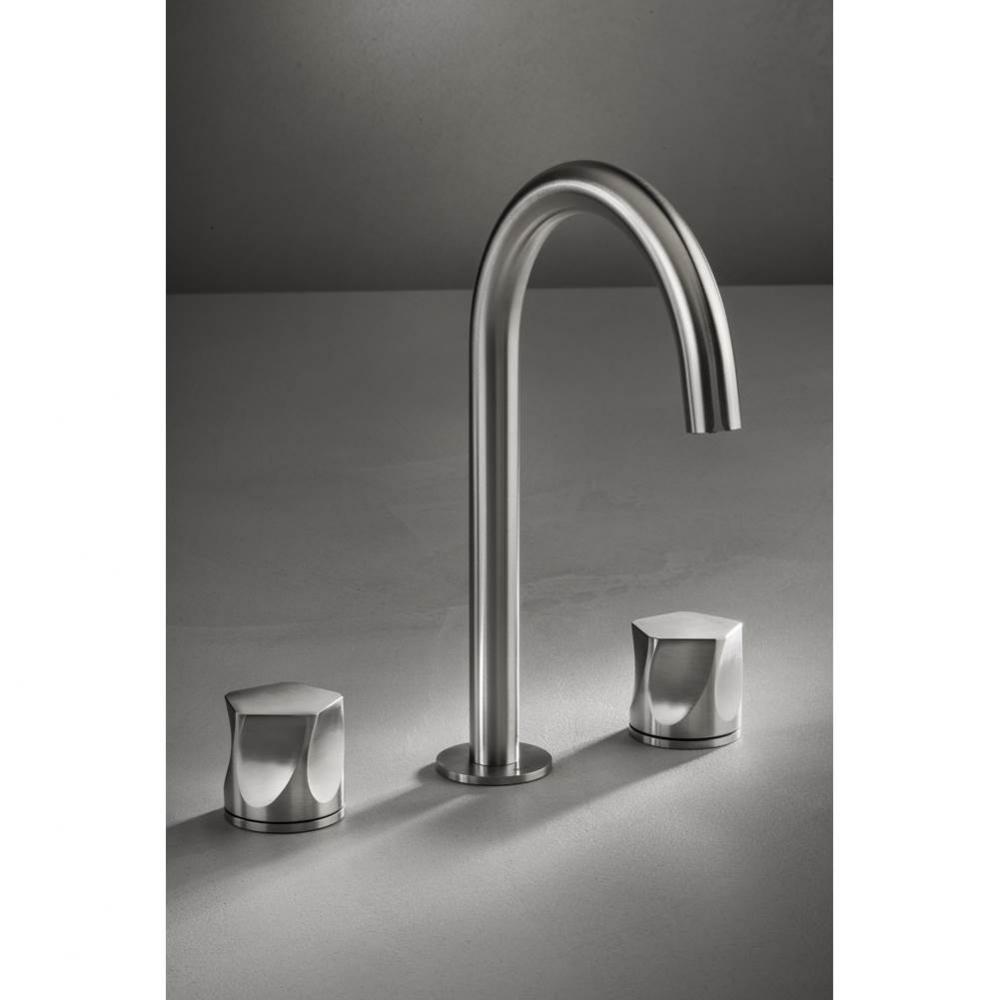 3 hole mixer 1/2'' valves - fixed high spout - no waste - Matte