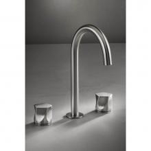 MGS PE284-M - 3 hole mixer 1/2'' valves - fixed high spout - no waste - Matte