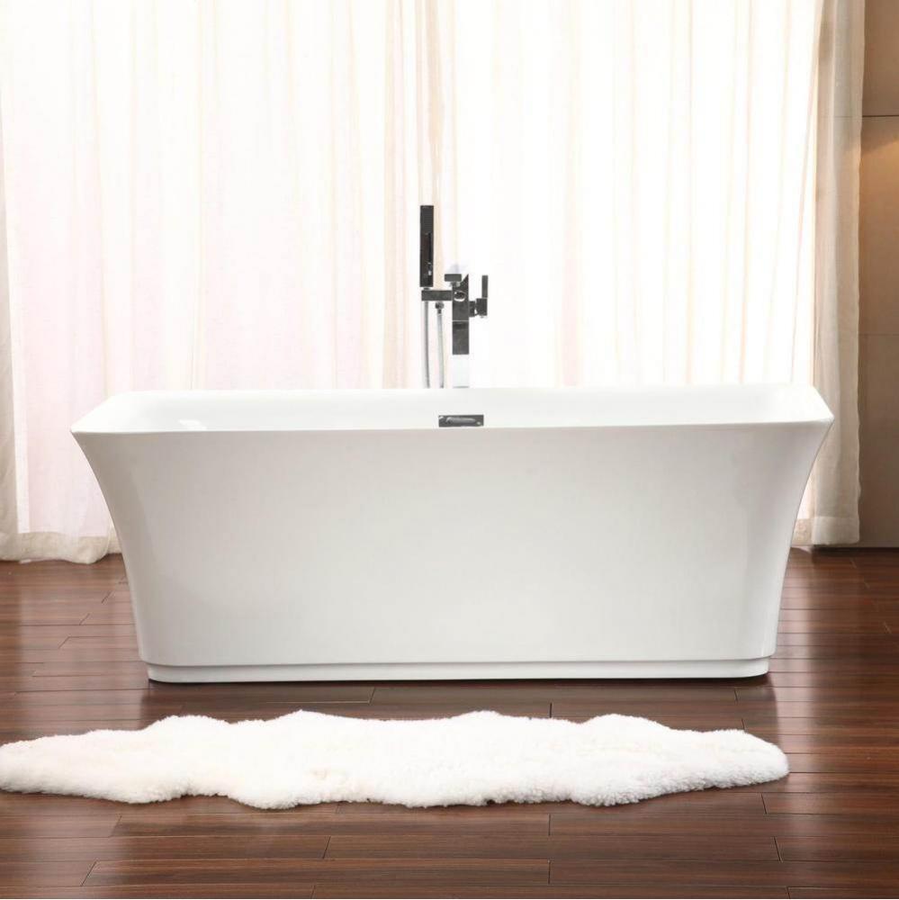 Freestanding One Piece LONDON 30x66, Chrome Drain, White