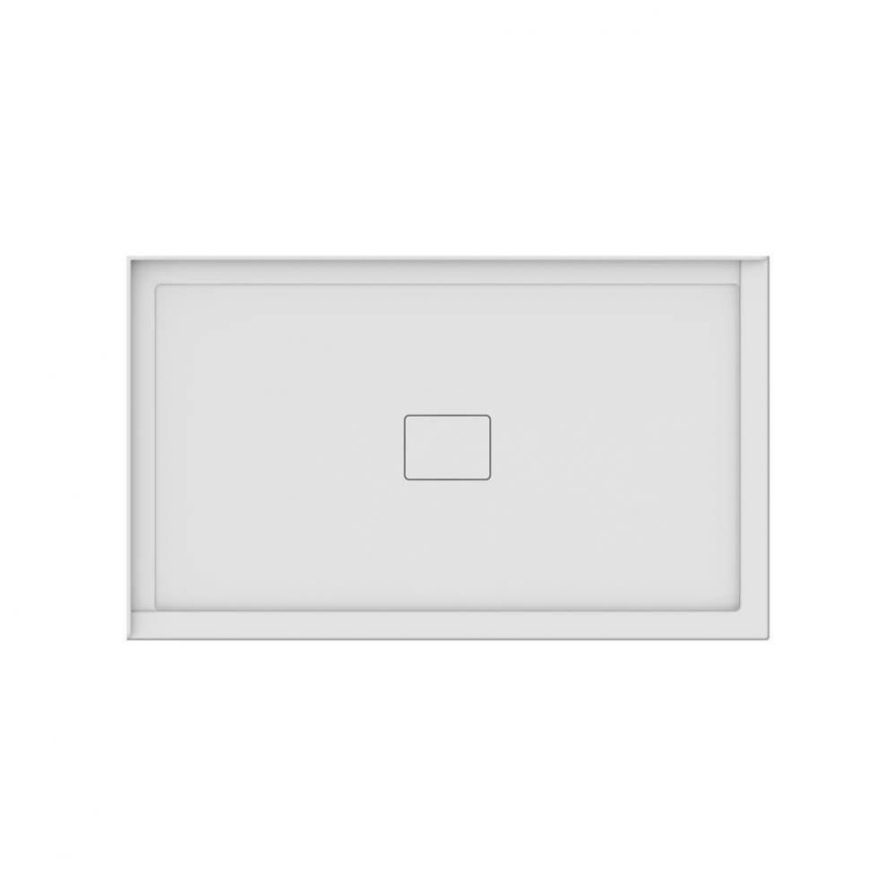 ROUGE shower base 36x60, Central Drain, with Left tiling flange 2 sides, 60'' Opening, W