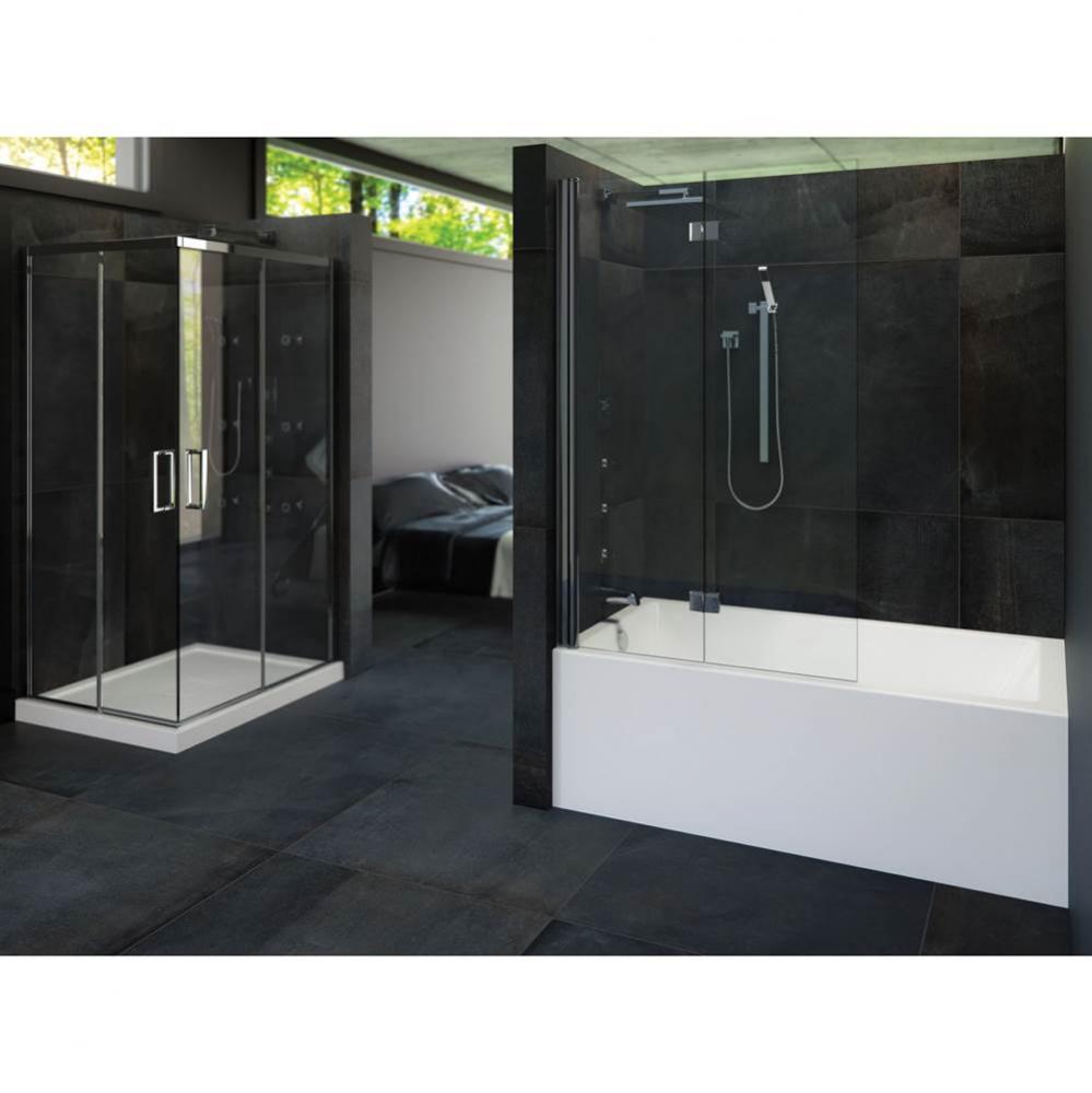 LEMANS bathtub 30x60 with Tiling Flange and Skirt,  Rouge-Air, Left Drain, White