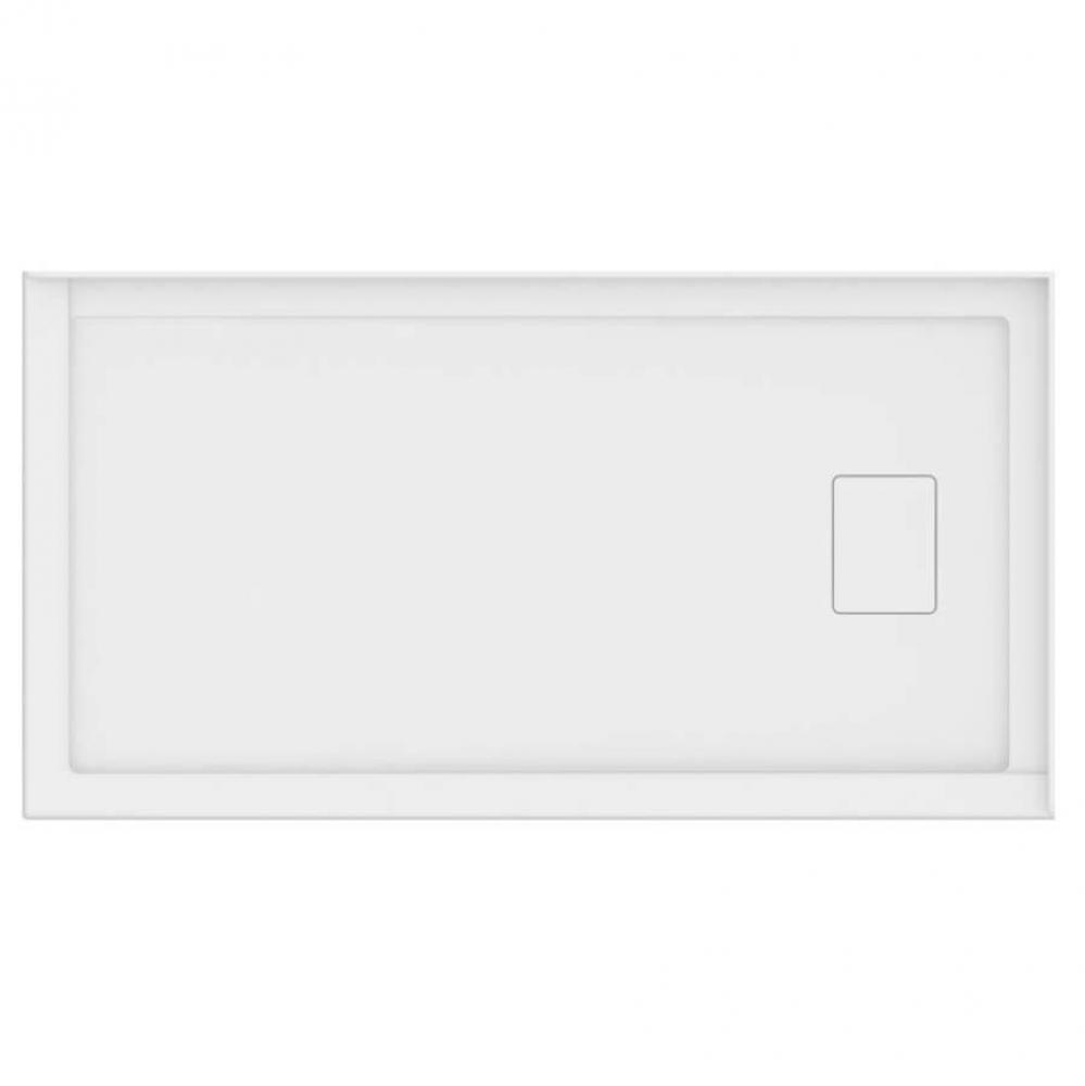 ROUGE shower base 32X60, Right Drain, with Right tiling flange 2 sides, 60'' Opening, Wh