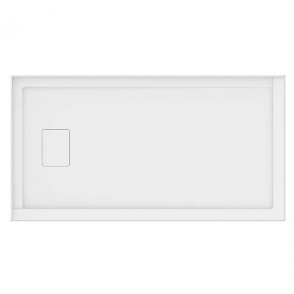 ROUGE shower base 32X60, Left Drain, with tiling flange 2 sides left corner, 60'' Openin