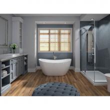Neptune Rouge 15.20412.000015.10 - Freestanding One Piece FLORENCE 32x60, Rouge-Air, Chrome Drain, White