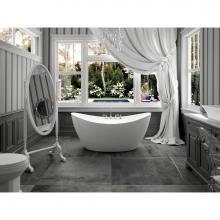 Neptune Rouge 15.23314.000020.10 - Freestanding One Piece MURANO 34x60, Mass-Air, with Chrome Drain, White