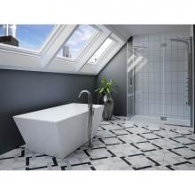 Neptune Rouge 15.22012.000015.10 - Freestanding One Piece PRAGUE 32x60, Rouge-Air, Chrome Drain, White
